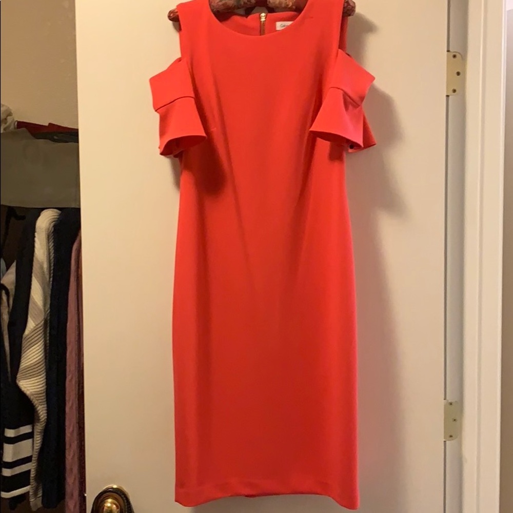 Calvin Klein Cold Shoulder Flutter Sleeve Dress - image 6